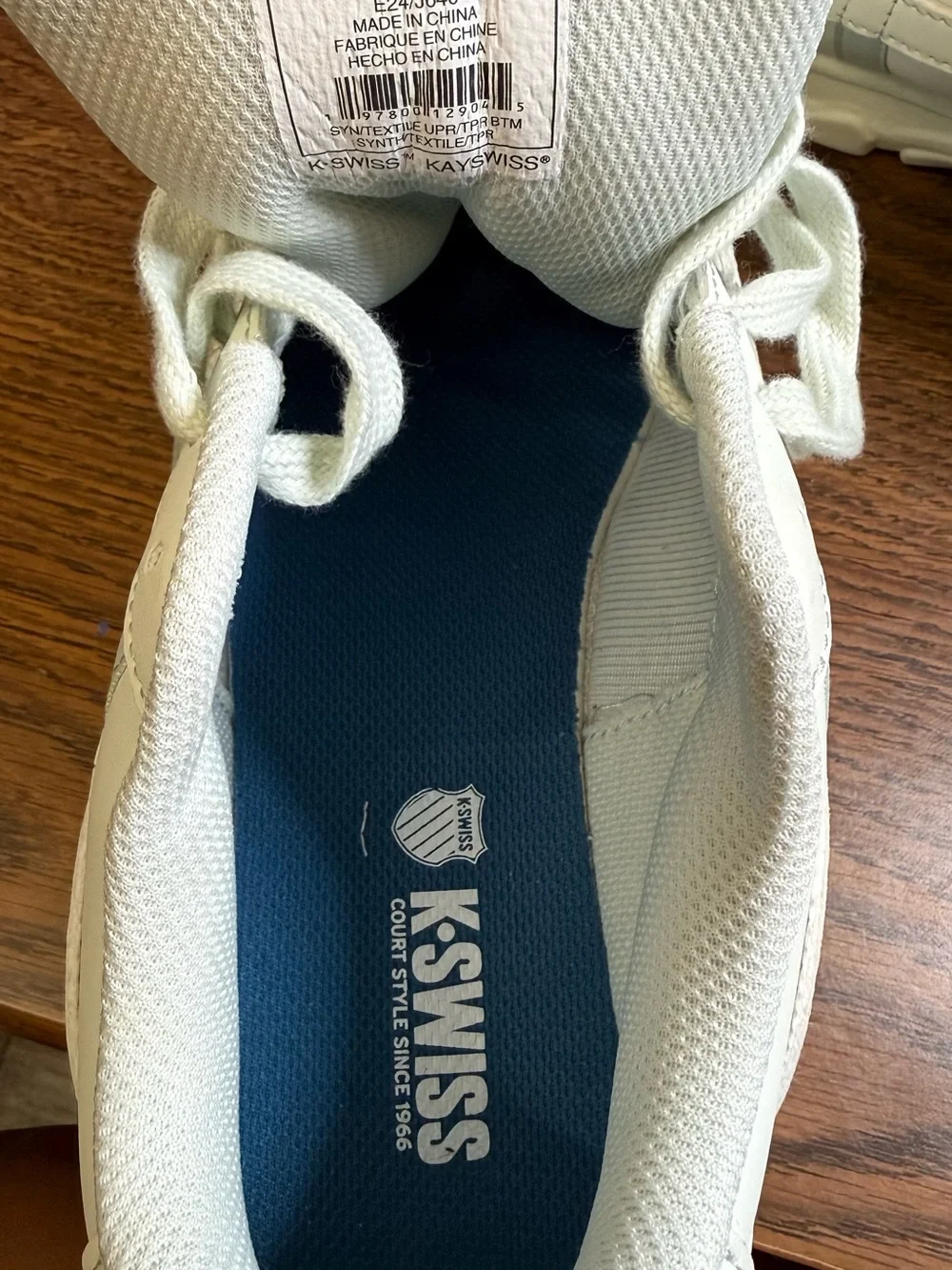 K-Swiss White Mint Low-Top Sneakers